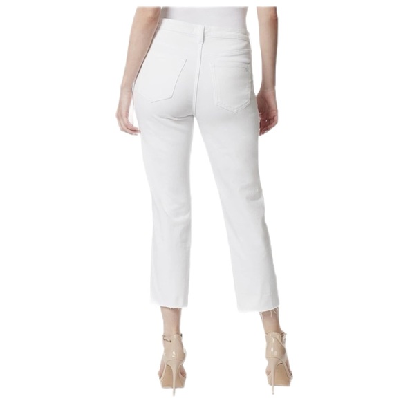 Jessica Simpson High Rise Straight Leg Ankle Cutoff Frayed Jeans  29 White - Picture 5 of 11